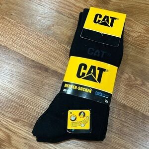 CAT Herren-Socken Cool max black cotton socks  43/46  3 pairs new w tag